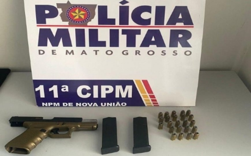 Homem é preso pela Polícia Militar com pistola irregular em Cotriguaçu